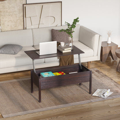 39" Modern Lift Top Coffee Table with Hidden Storage Compartment, Center Table for Living Room, Black