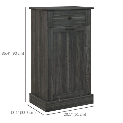 Kitchen Tilt Out Trash Bin Cabinet, Free Standing Recycling Cabinet, Trash Can Holder with Drawer, White