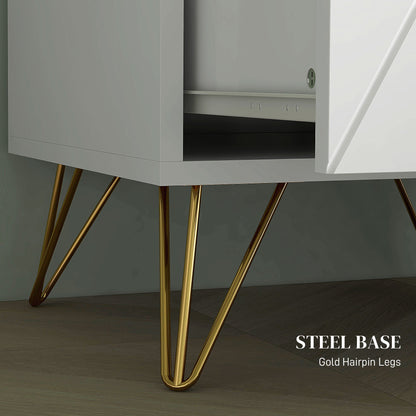 Modern Bedside Table, Accent Nightstand with 2 Drawers, Bed End Table for Bedroom, Black
