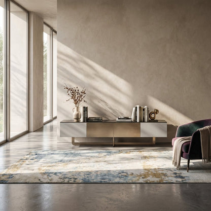 Drammen Brushed Metal Media Console