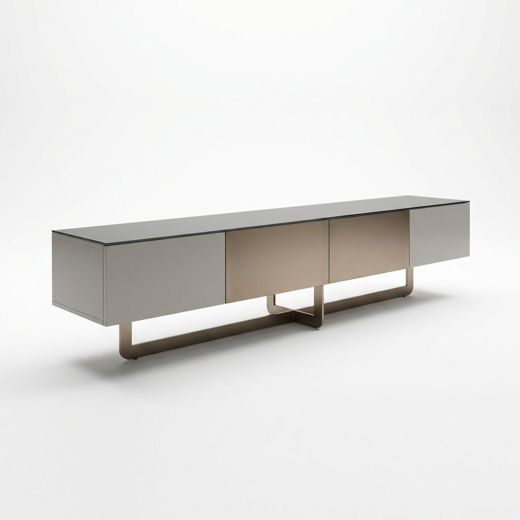 Drammen Brushed Metal Media Console
