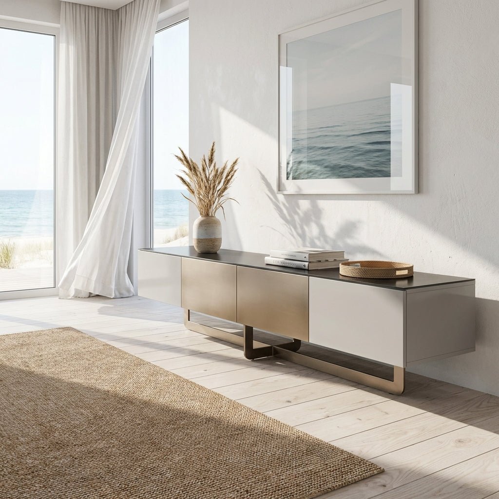Drammen Brushed Metal Media Console