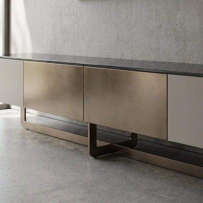 Drammen Brushed Metal Media Console