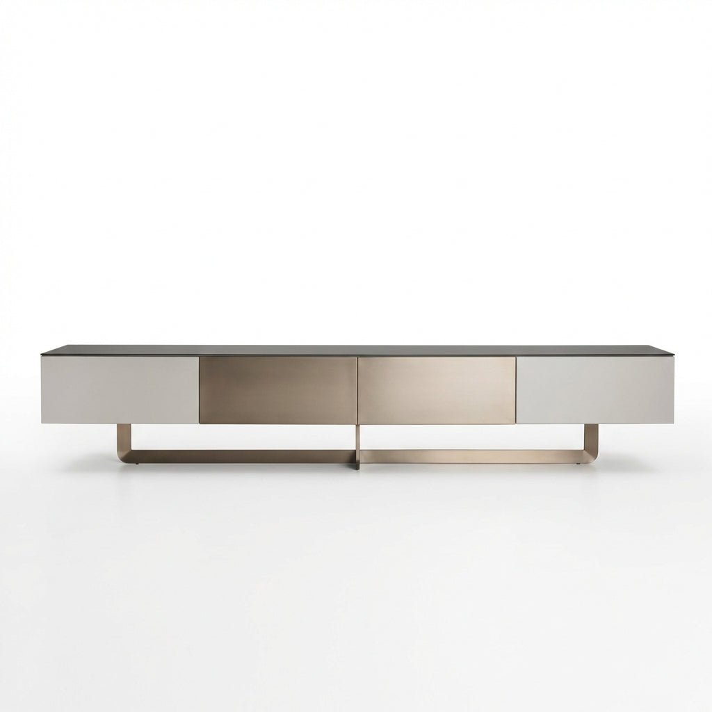 Drammen Brushed Metal Media Console