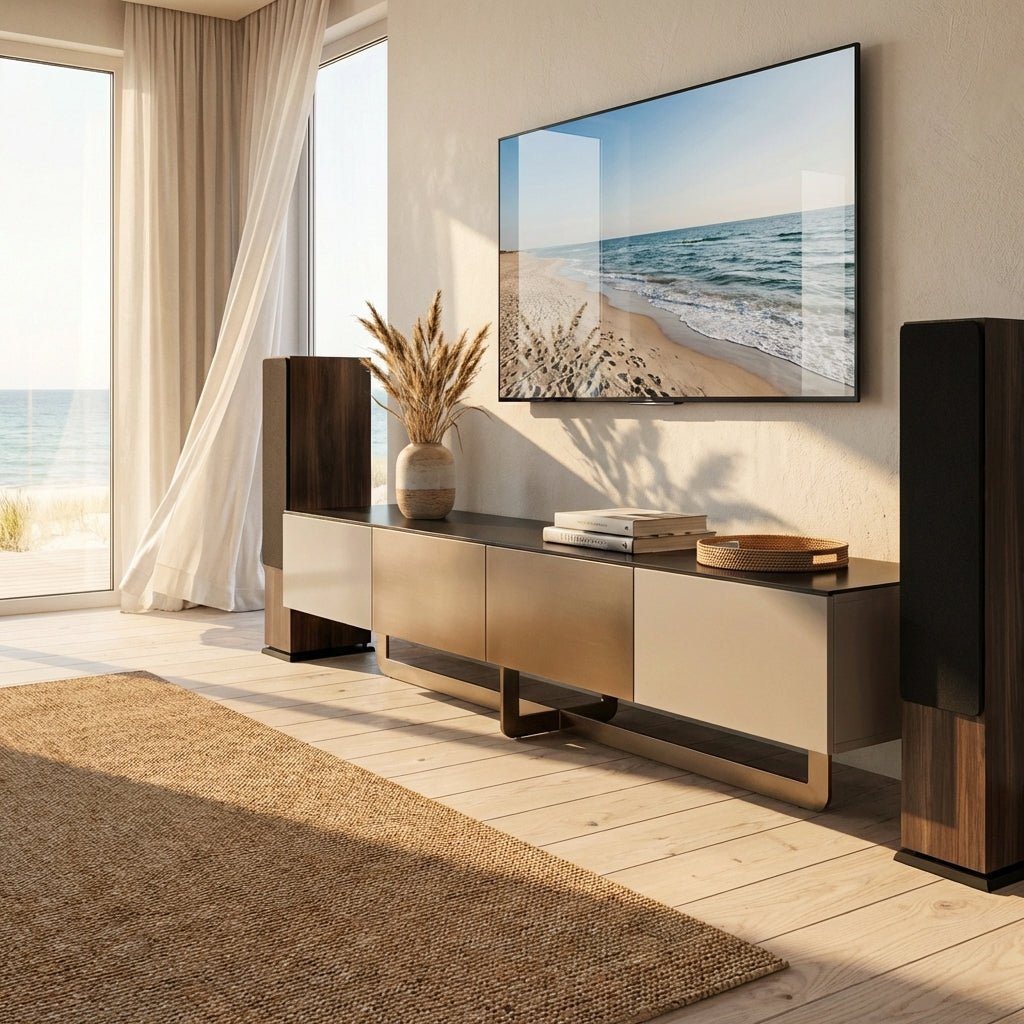 Drammen Brushed Metal Media Console