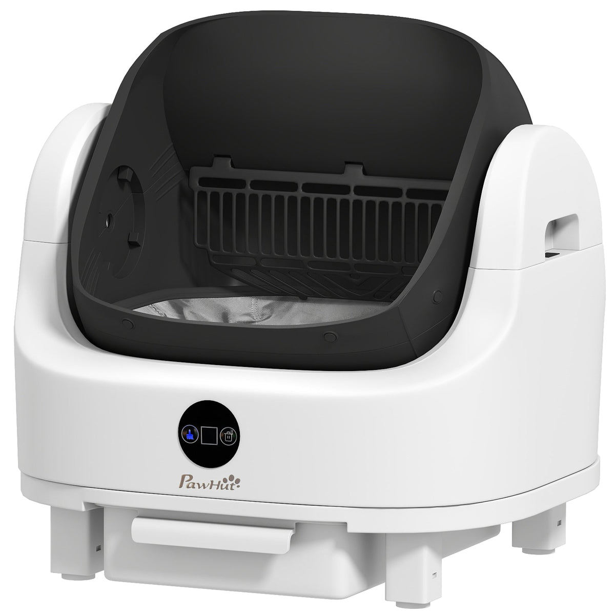 Open-Top Self Cleaning Cat Litter Box, Automatic Cat Litter Box with Integrated Safety Protection