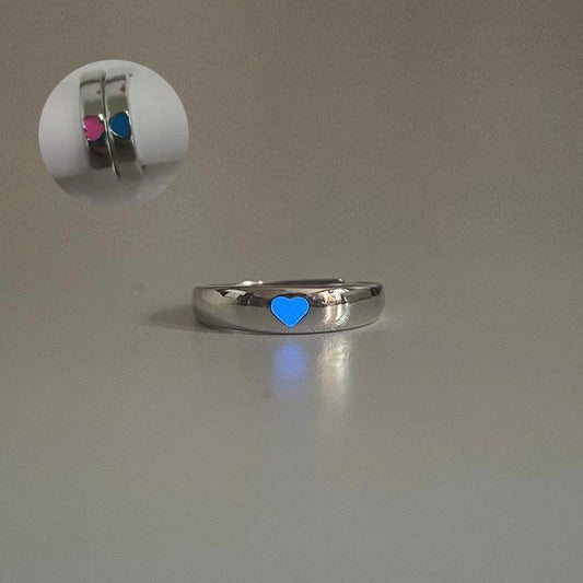 Love Glow Ring Pair with Heart Design (Single Item)