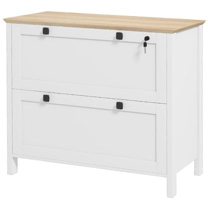 2 Drawer File Cabinet, Lockable Filing Cabinet with Adjustable Hanging Bar for Letter, A4 and Legal Size, Black