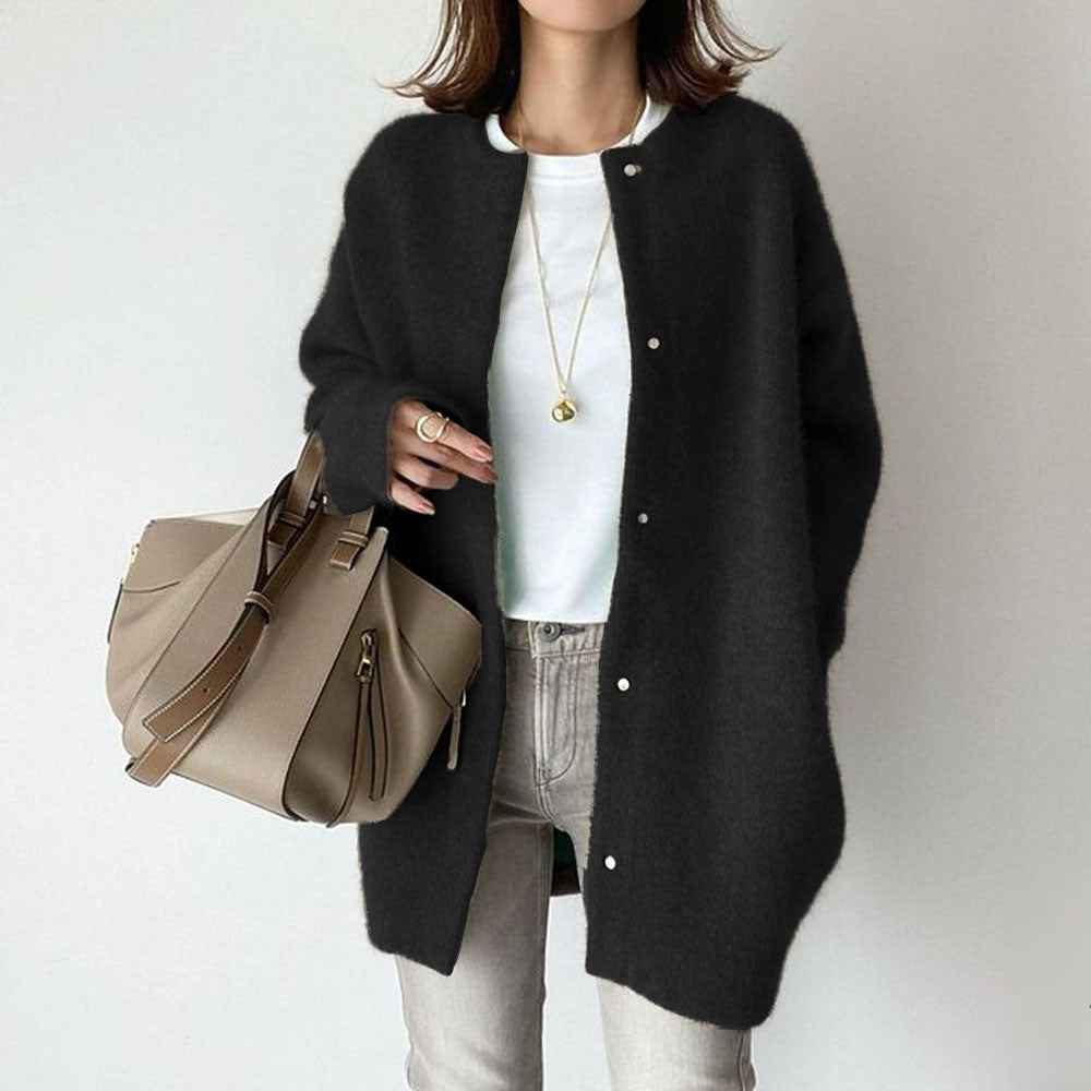 Ins Single Breasted Cardigans Fashion Solid Color Knitted Jacket Women's Autumn Spring Clothing