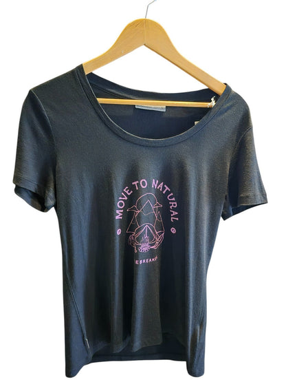 Icebreaker Women's Tech Lite II Bicycle Print Scoop Neck Tee Shirts Large