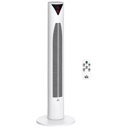 Freestanding Tower Fan Cooling for Home Bedroom with 3 Speed, 12h Timer, Oscillating, LED Sensor Panel, Remote Controller, Black