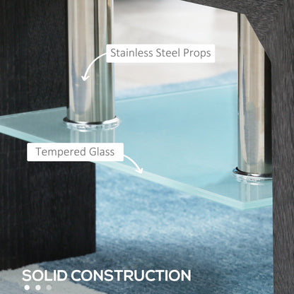 Sutton Rectangular Glass Coffee Table with Tempered Glass Top-Grey