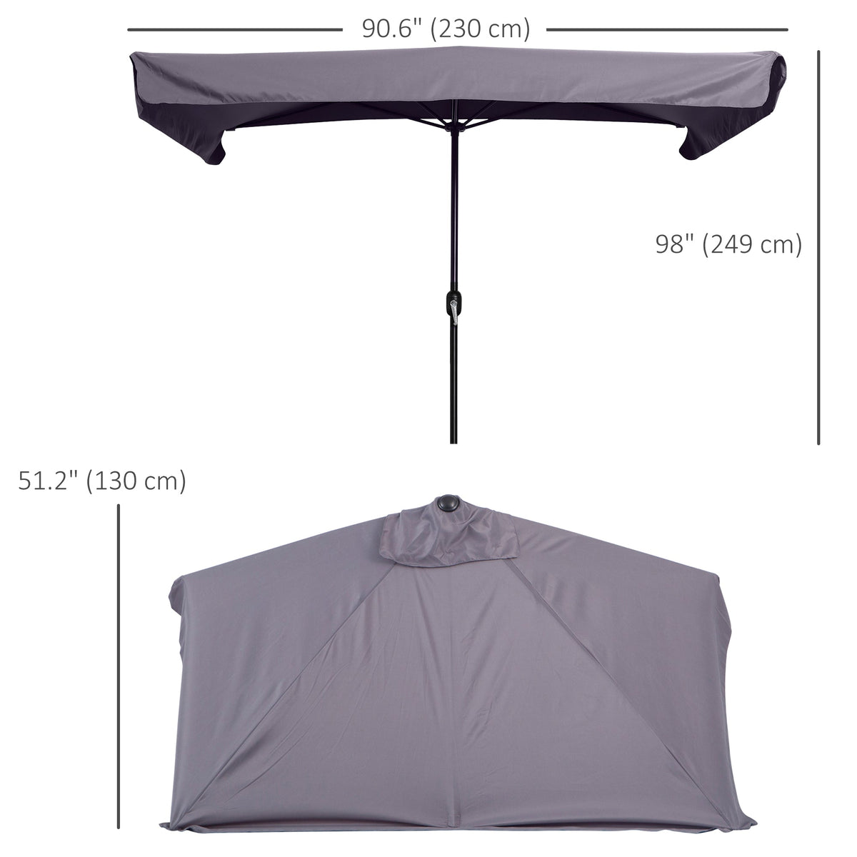 9.8ft Half Umbrella Semi Round Patio Parasol with Crank Handle, Top Vent for Garden, Balcony- NO BASE INCLUDED, Green