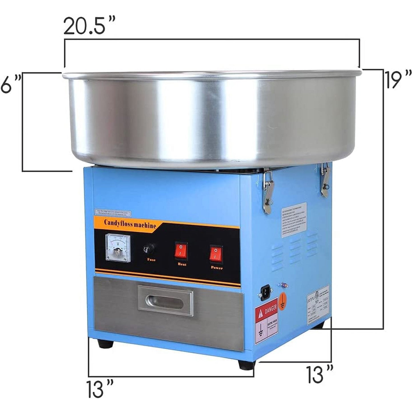 Canadian Flosser Cotton Candy Machine (Blue) | Commercial