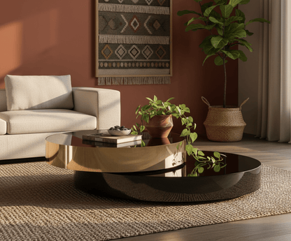 Eclipse Gold and Black Layered Coffee Table