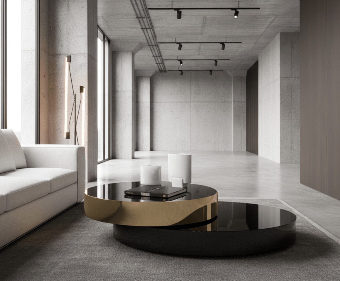 Eclipse Gold and Black Layered Coffee Table
