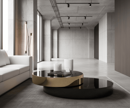 Eclipse Gold and Black Layered Coffee Table
