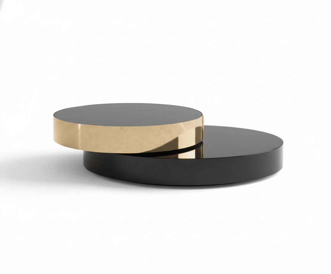 Eclipse Gold and Black Layered Coffee Table