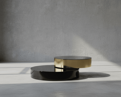 Eclipse Gold and Black Layered Coffee Table