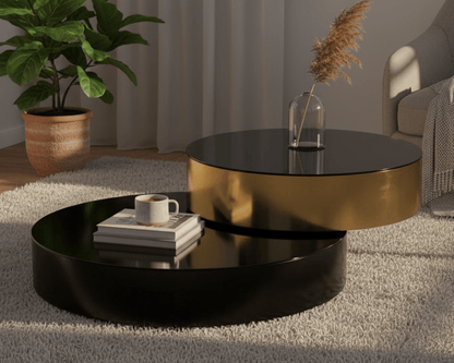 Eclipse Gold and Black Layered Coffee Table