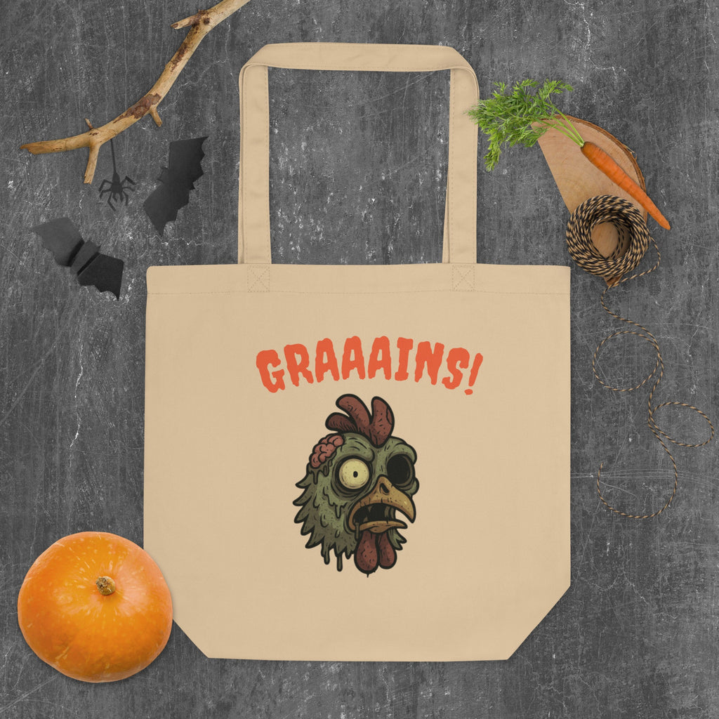 Halloween Zombie Chicken Eco Tote Bag