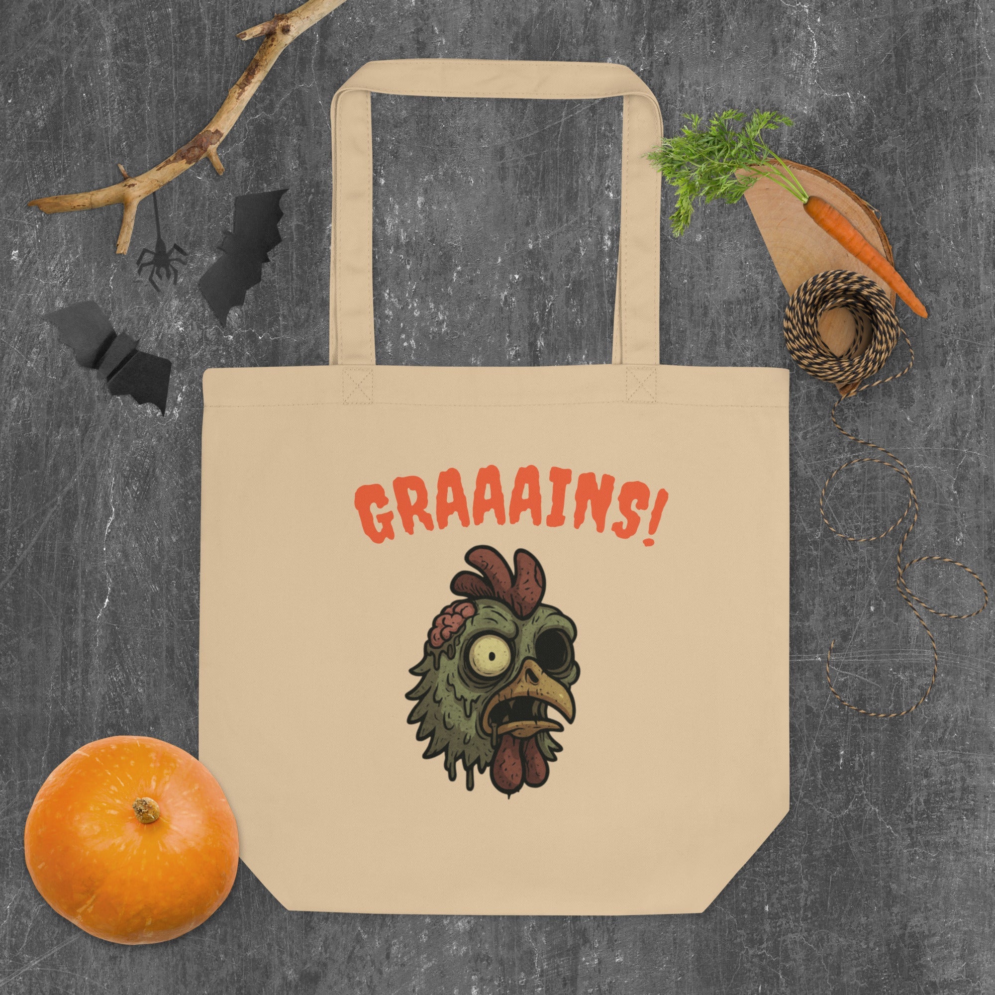 Halloween Zombie Chicken Eco Tote Bag