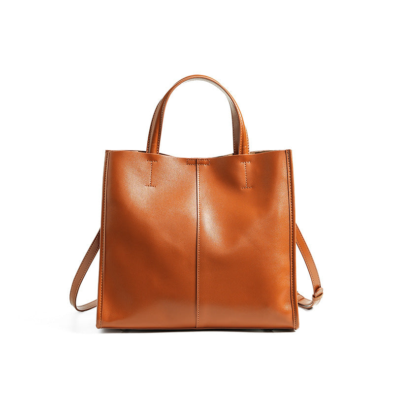 Genuine Leather High-End Womens Stylish And Versatile Handbag