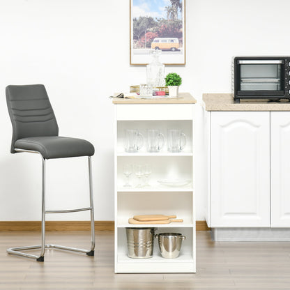 Bar Table, High Top Pub Table with 4 Storage Shelves, Modern Bar Height Table for Home Bar, Kitchen, Grey
