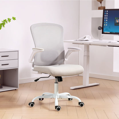 Ergonomic Mesh Office Chair with 4D Lumbar Support, Swivel Desk Chair with Flip-up Armrests, Tilt Function, Black