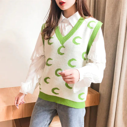 Vintage Knitted Sweater Vest for Women (Autumn/Winter)