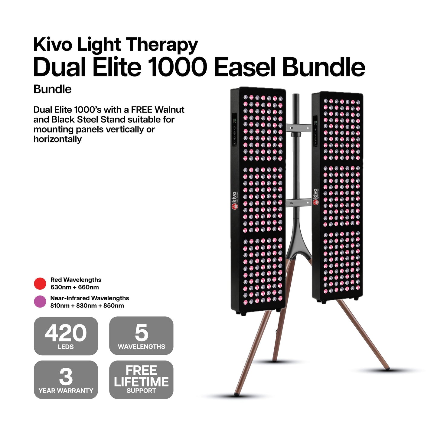 Kivo Elite 1000 Bundle: 2 x Elite 1000 & FREE Easel Stand