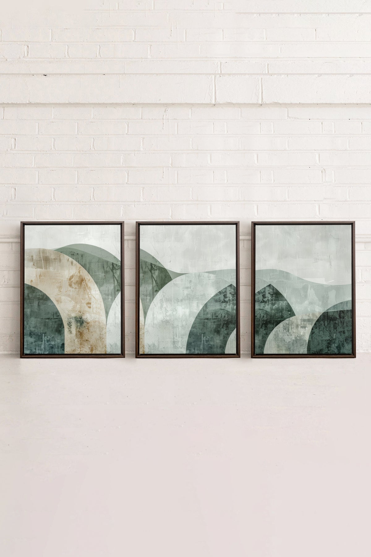 GREEN ELEGANCE TRIO (3 Oeuvres sur toile étirée)