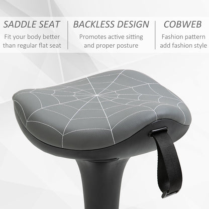 Backless Wobble Stool Chair, Standing Desk Chair, Adjustable Learning Stool for Office Desks, with Rocking Motion, Brown