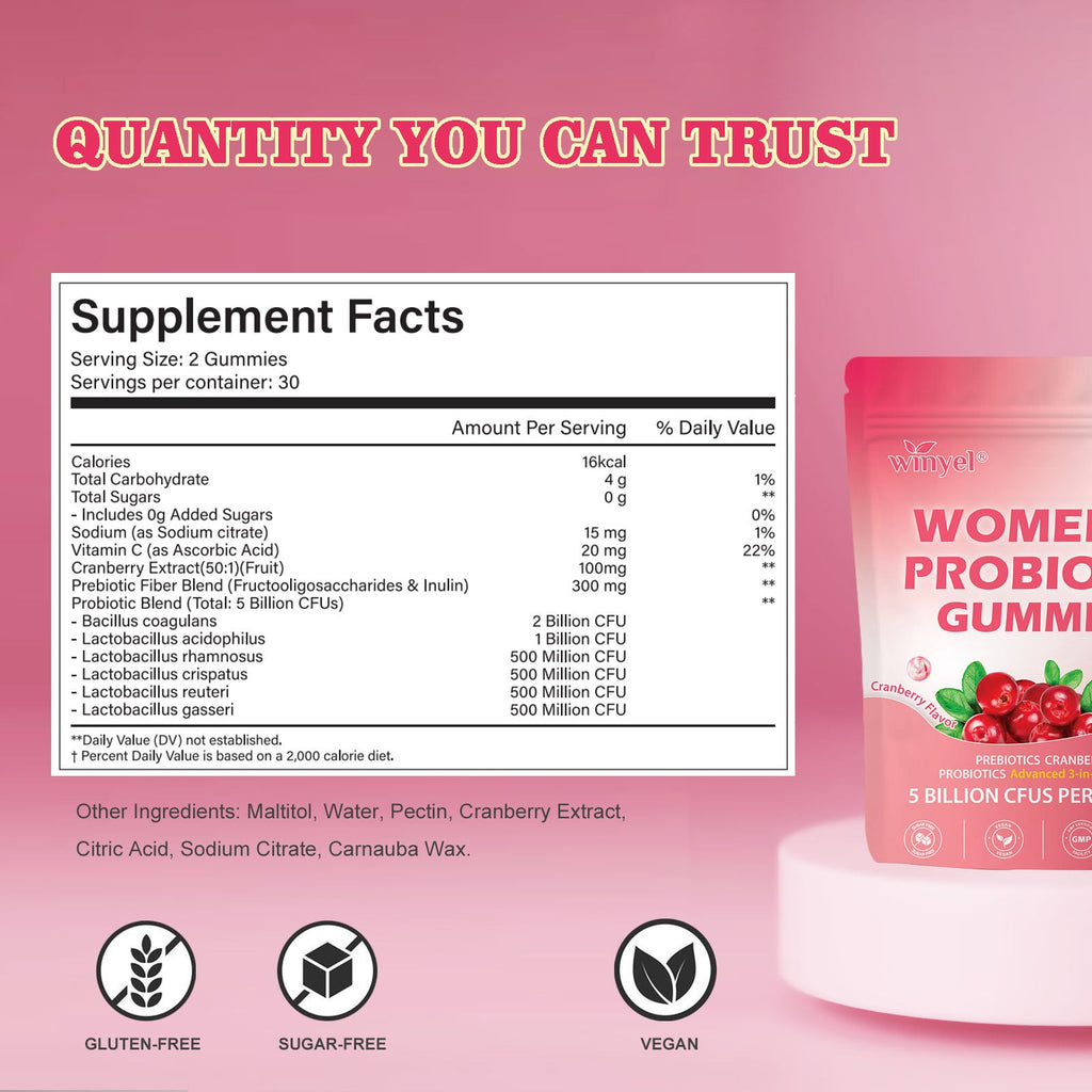 Women's Probiotic Gummies Cranberry Probiotic Gummies