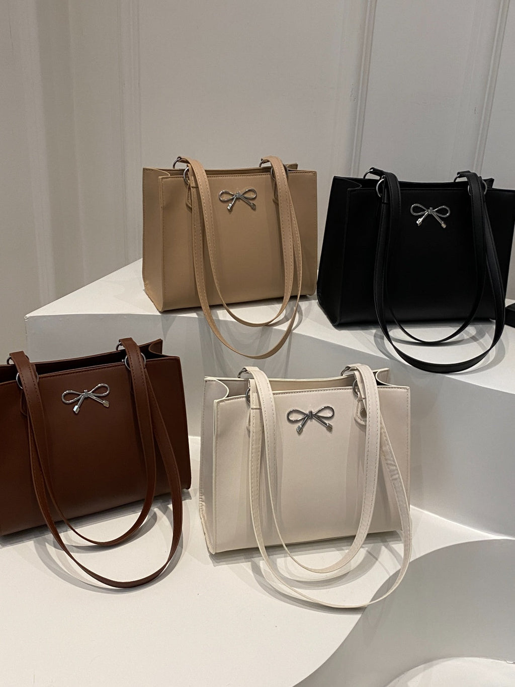Bow PU Leather Shoulder Bag
