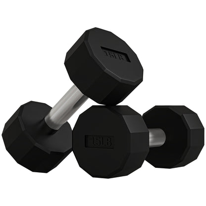2 x 10lbs Dumbbells Set with Non-Slip Grip, Rubber Covered Weights for Men Women Home Gym Workout