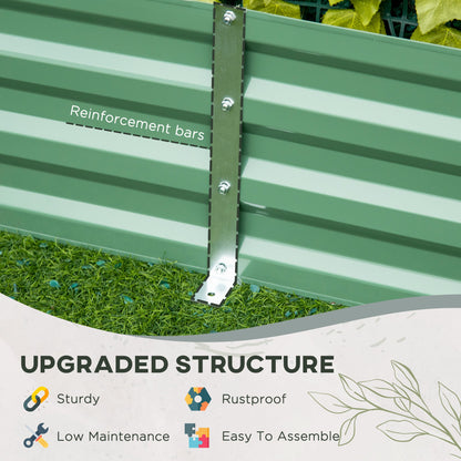 6' x 3' x 1' Raised Garden Bed with 2 Trellis Tomato Cages, Steel Frame Elevated Planter Box, Black