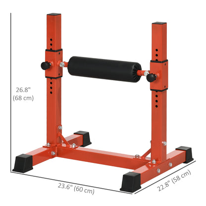 Bulgarian Split Squat Stand, 12-Level Adjustable Single Leg Squat Stand for Lower Body Strength Training, Red