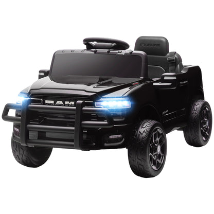 12V Ride on Car, Licensed Dodge RAM 3500 Electric Vehicle with Remote Control, Suspension for 3-5 Years, Black