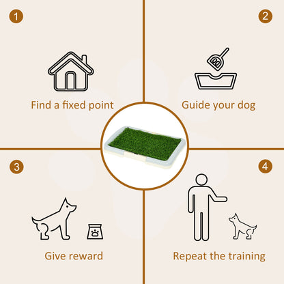 Puppy Training Pad, Indoor Portable Puppy Pad, with Artificial Grass, Grid, Panel, Tray, 18.3" x 13.4"