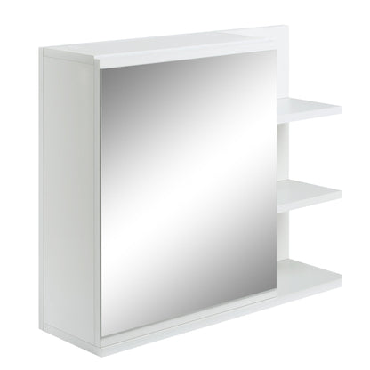 Medicine Cabinet with Mirror, Wall Mounted Bathroom Mirror Cabinet, Bathroom Wall Cabinet with 3 Open Shelves, Natural
