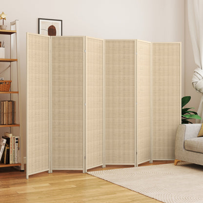 Woven Bamboo Room Divider, 4 Panel Folding Indoor Privacy Screens for Home Office, 71"x71"x0.6", Natural