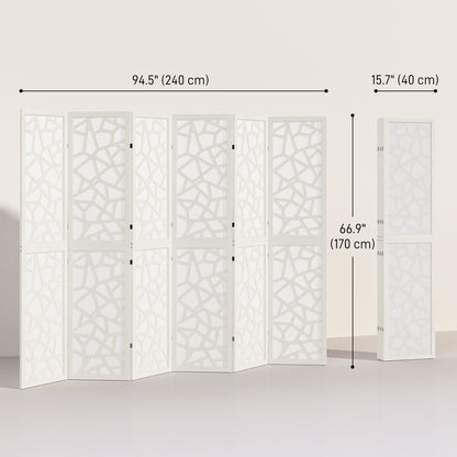 4 Panel Room Divider, 5.6 FT Lightweight Folding Privacy Screen with Geometric Pattern for Living Room, Bedroom, Black