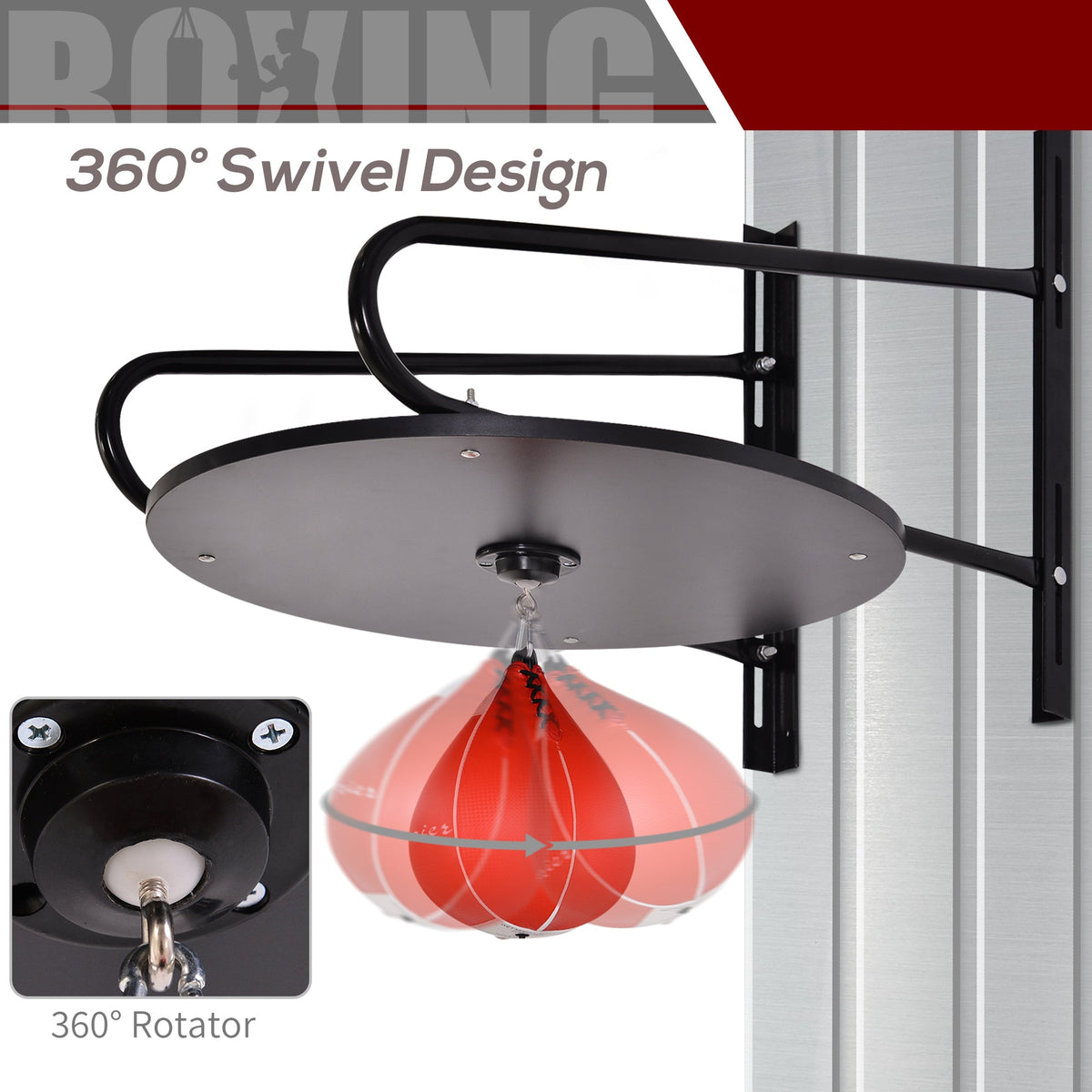 Wall-mounted Speed Bag Boxing Platform with Adjustable Height