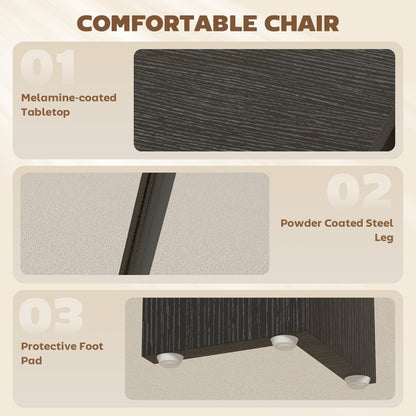 Dining Table Set for 2, Square Kitchen Table and Chairs, Dining Room Table and PU Leather Upholstered Chairs, Black