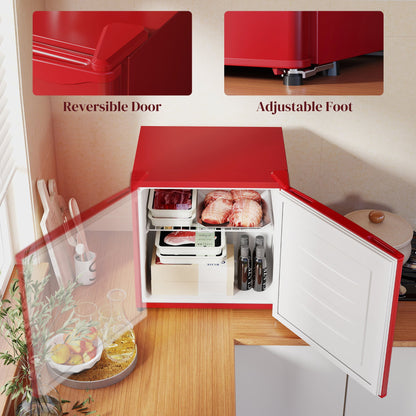 1.1 Cu. Ft. Mini Freezer, Compact Upright Freezer with Reversible Door, Removable Shelf, Adjustable Temperature, Black