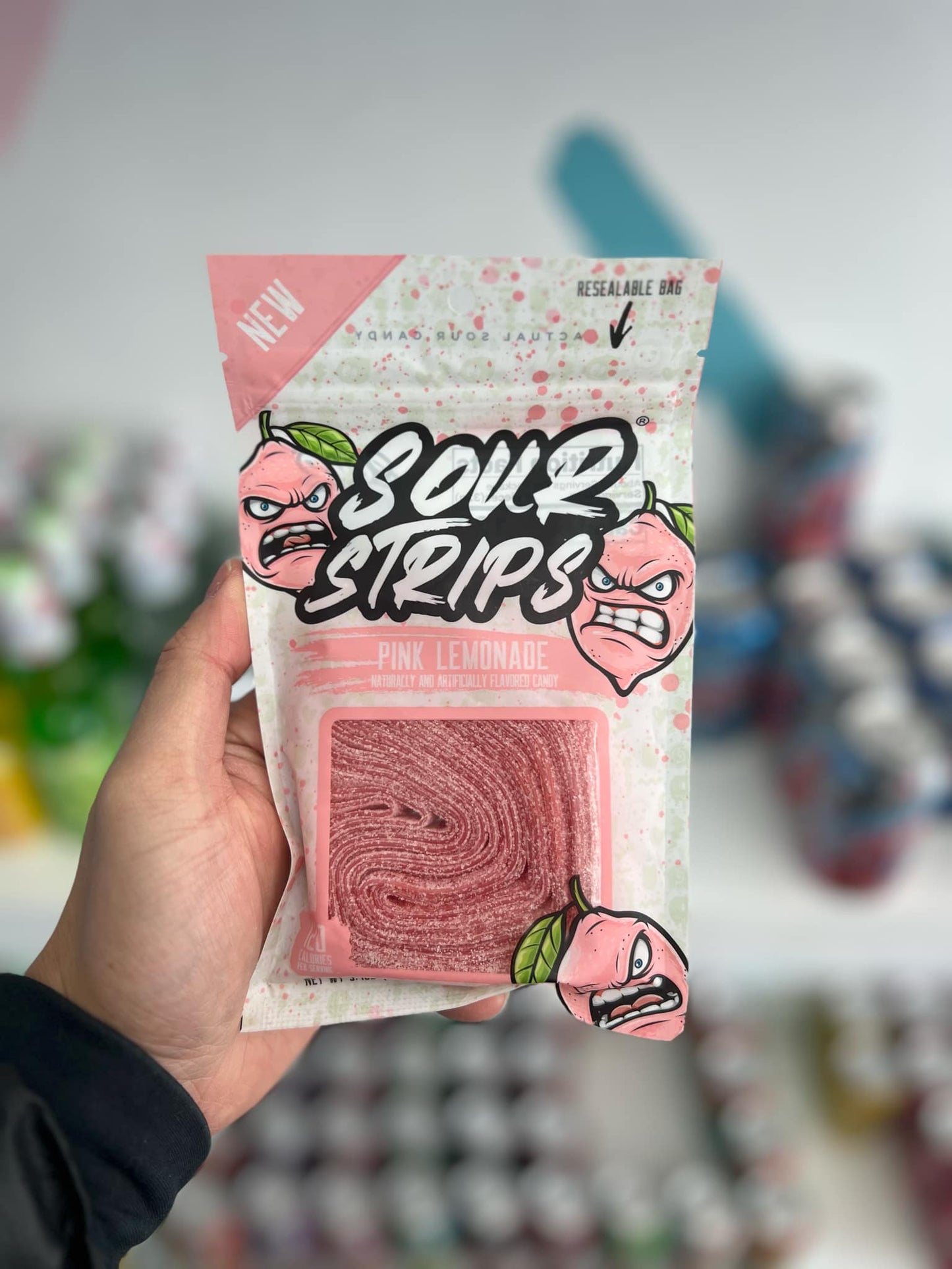 Sour Strips Pink Lemonade – Zesty & Chewy Candy | Sweet & Sour Twist - 96g