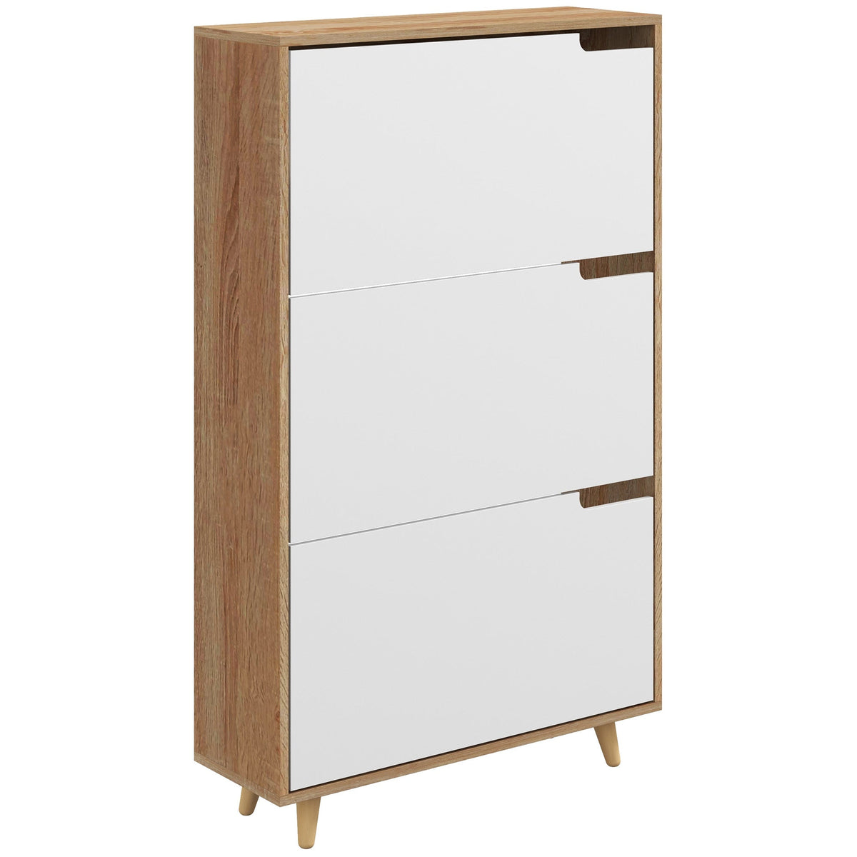 Slim Shoe Storage Cabinet with 3 Flip Drawers and Adjustable Shelves, Shoe Cabinet for 18-24 Pairs, Black