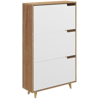 Slim Shoe Storage Cabinet with 3 Flip Drawers and Adjustable Shelves, Shoe Cabinet for 18-24 Pairs, Black