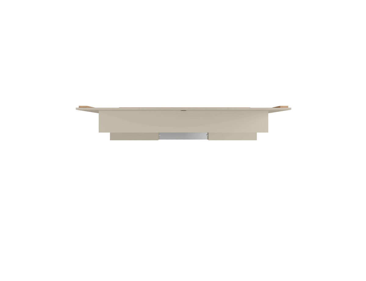 Augusta Modern Floating Shelved Entertainment Center - Beige/Cream Gloss